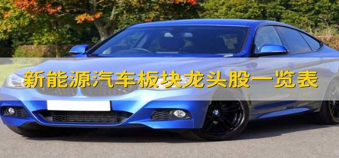 新能源汽车板块龙头股一览表，十大龙头股盘点